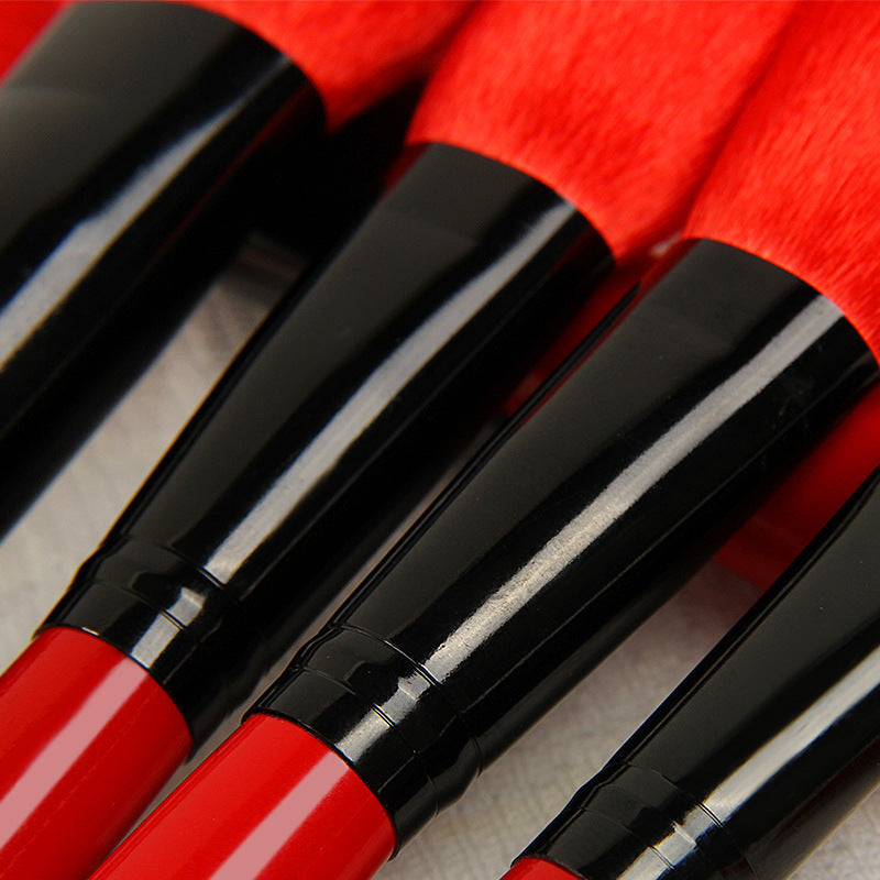 24 big red makeup brushes