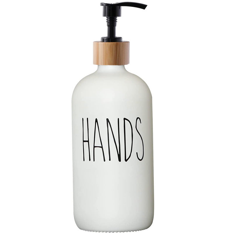 Shampoo Bottle With Wooden Soap Dispenser