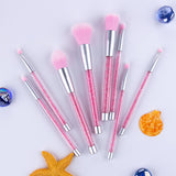 8pcs purple pink crystal makeup brushes