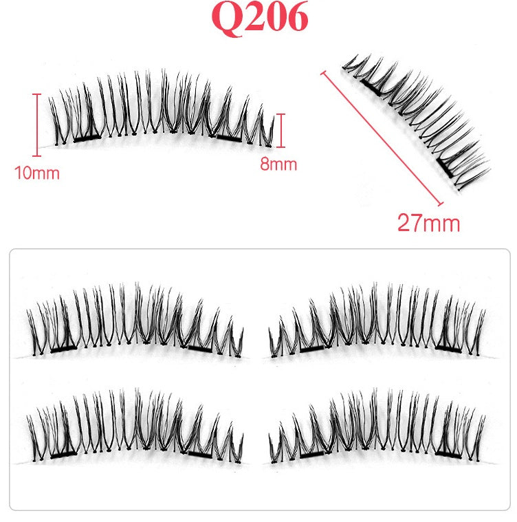 Double magnetic trimagnetic magnet false eyelash 24P full eye four sharpener magnetic eyelashes.