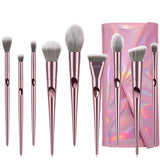 10 long rod thumbprint makeup brushes