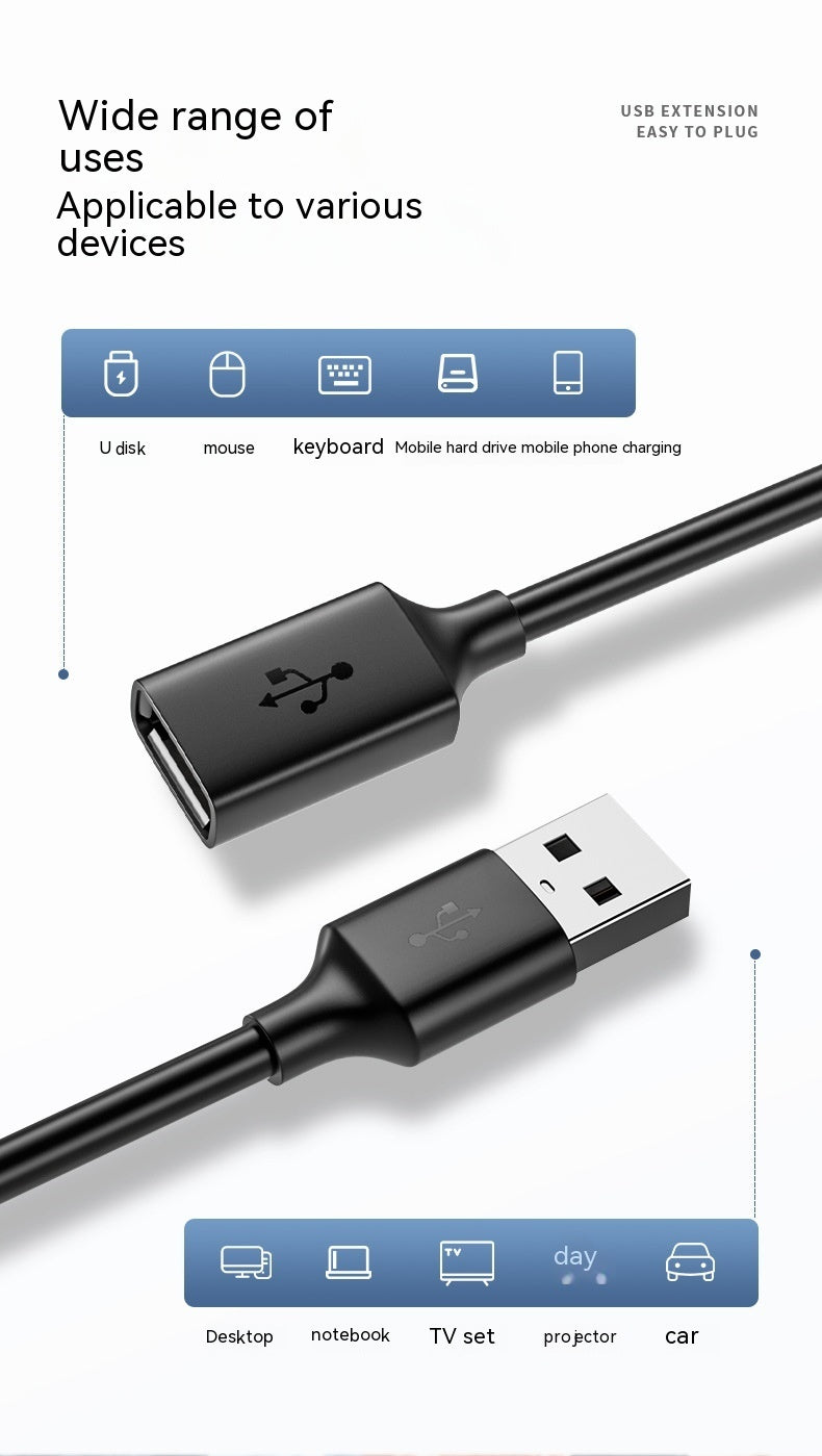 USB Extension Cable 3.0 Male To Female Data Cable Printer