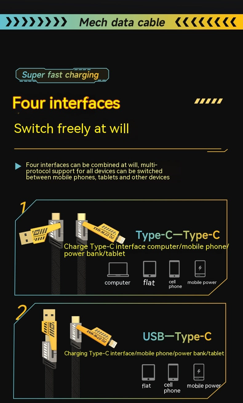 Four-in-one Super Fast Charge Data Cable