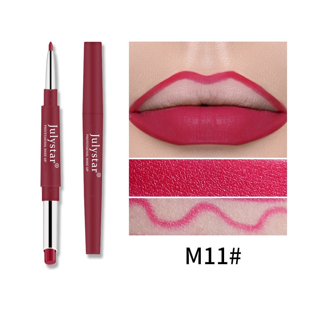 Double-headed Lipstick Lip Liner Does Not Fade No Stain On Cup