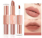 Lip Glaze Nude Milky Coffee Amber Pumpkin Cinnamon Milk Tea Double-headed Lipstick