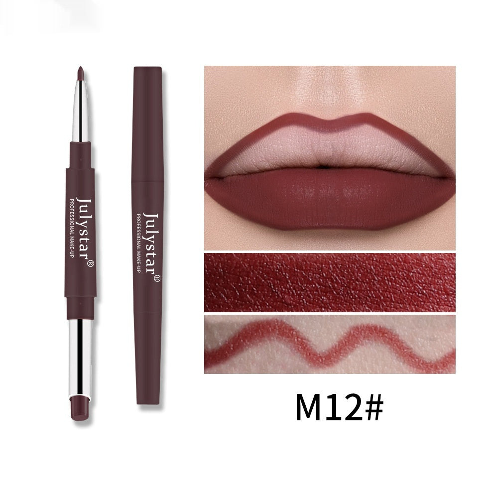 Double-headed Lipstick Lip Liner Does Not Fade No Stain On Cup