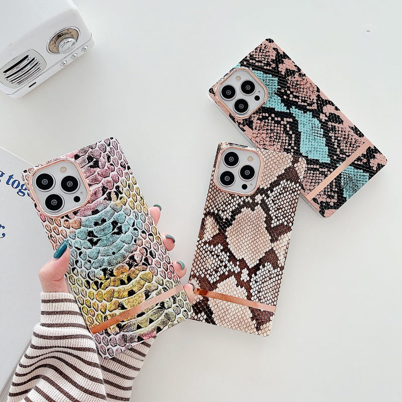 Tpu Square Snakeskin Phone Case Cover