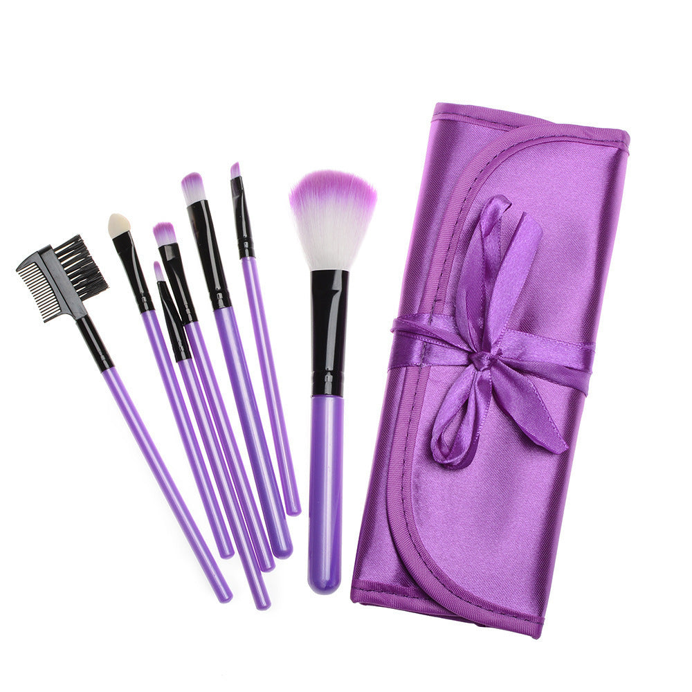 Multifunctional Portable 7 Ribbon Makeup Brushes Suit