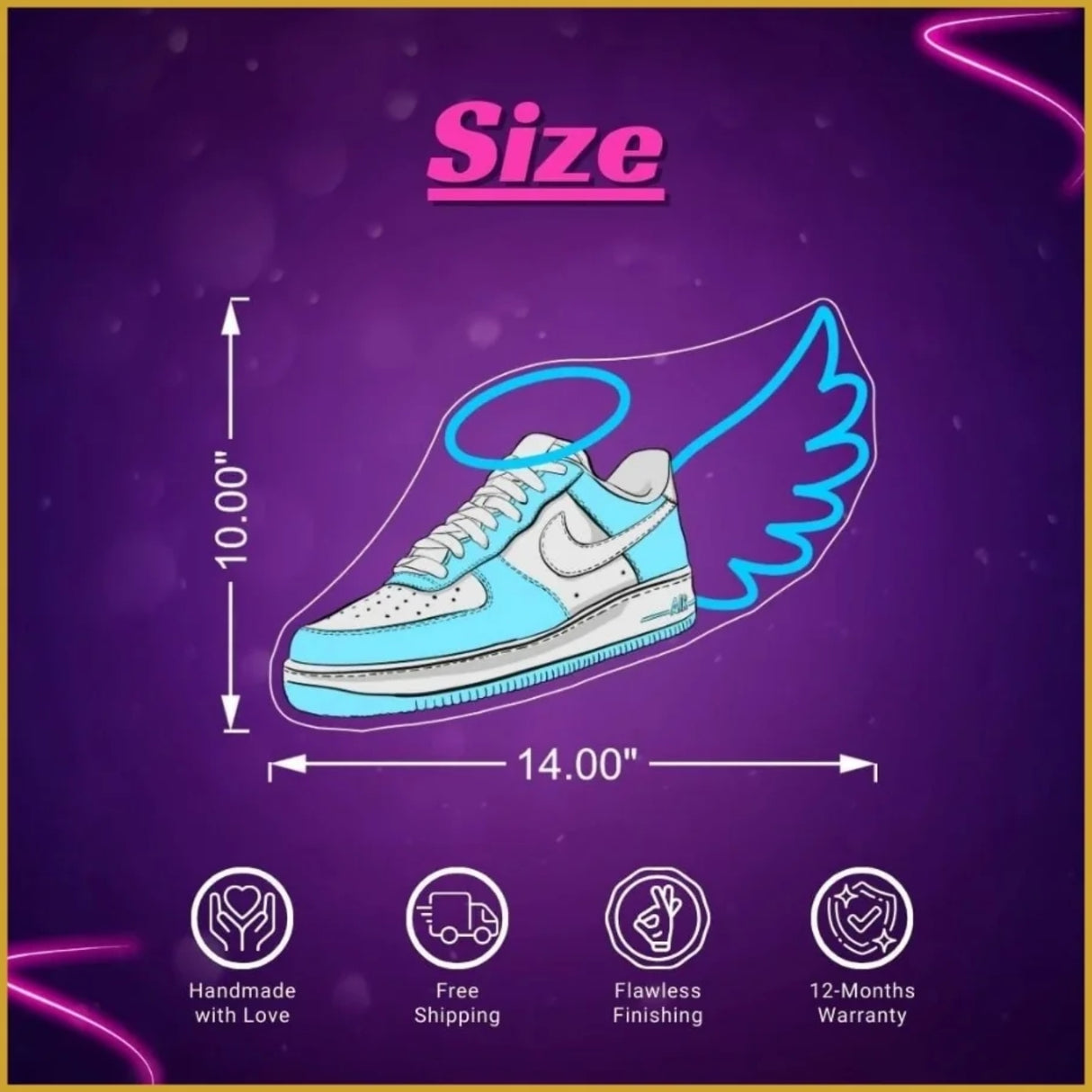 Angel Wing Shoe UV Neon Sign