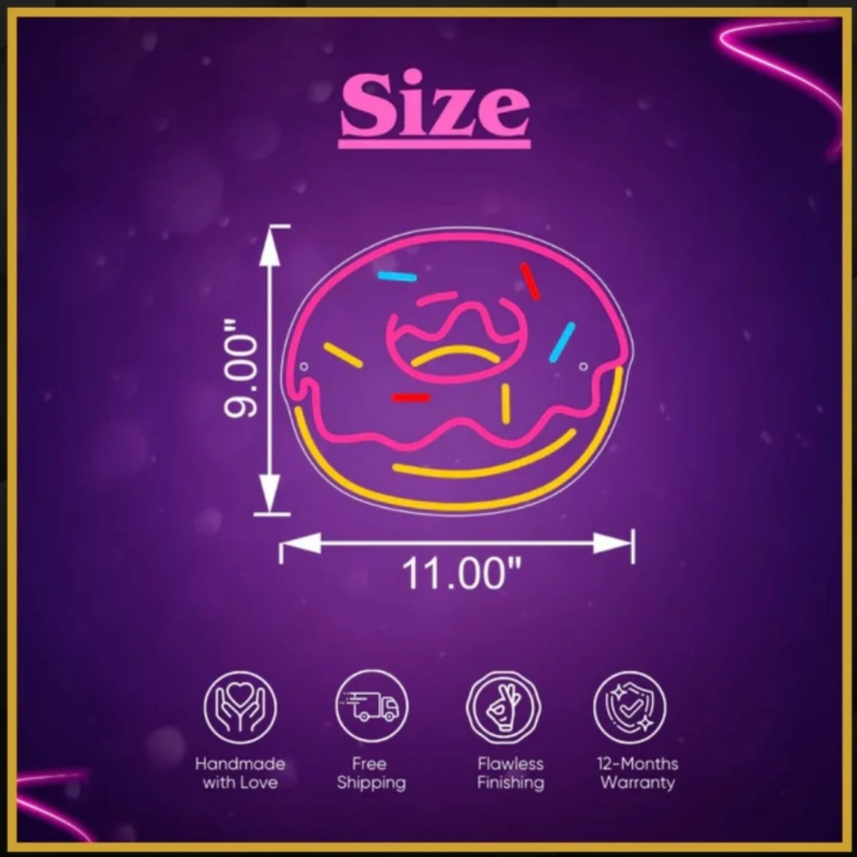 Donut UV Neon Sign