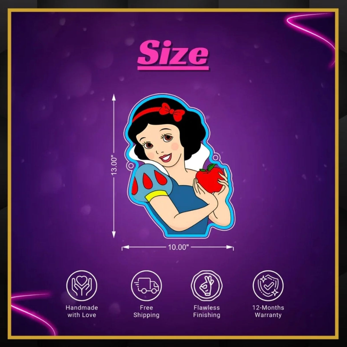 Snow White UV Neon Sign