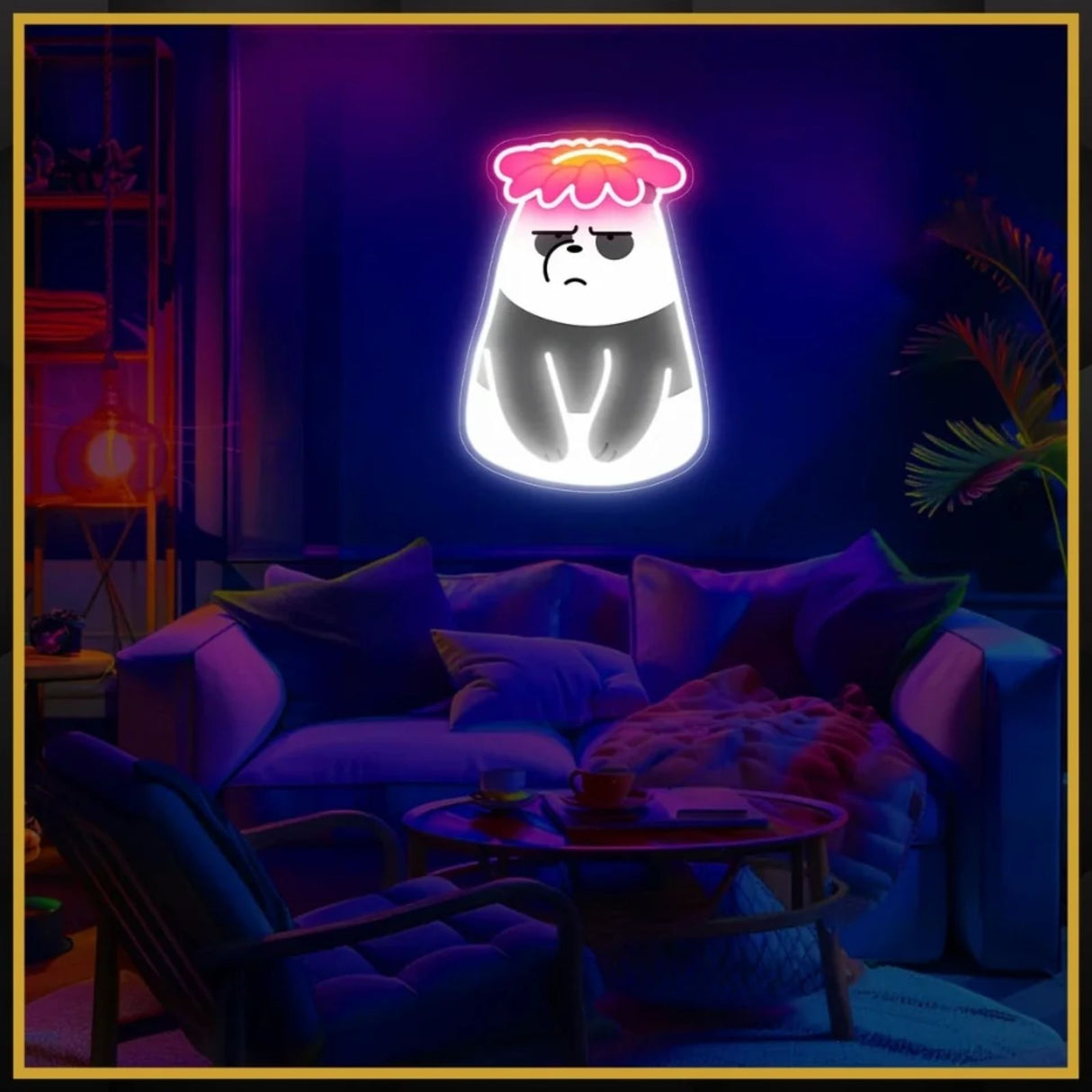 We Bare Bears Panda UV Neon Sign