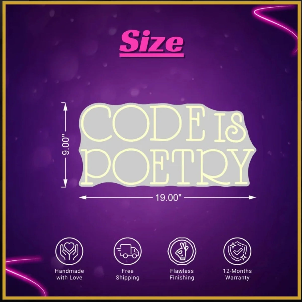 Code Is Poetry Neon Sign