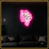 Nail Polish Hand UV Neon Sign