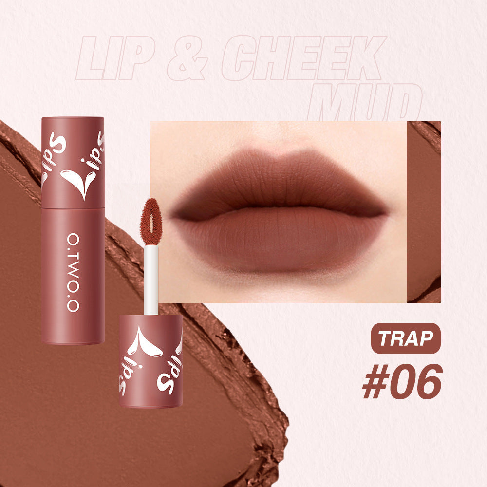 Matte Fog Face Lip And Cheek Dual-use Powder Blusher Lipstick Air Lip Glaze