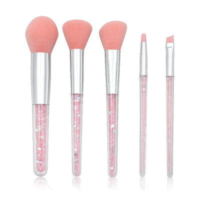 5 transparent handle makeup brushes