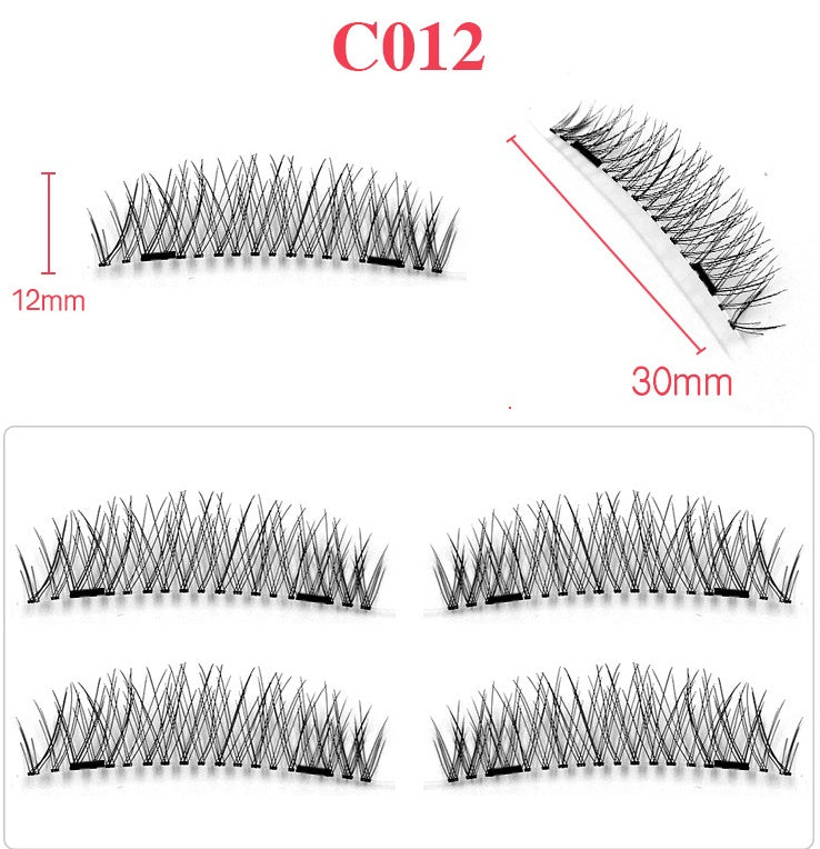 Double magnetic trimagnetic magnet false eyelash 24P full eye four sharpener magnetic eyelashes.