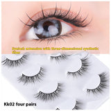 Four Pairs Of Eye Tail Lengthened False Eyelashes Three-dimensional Volume