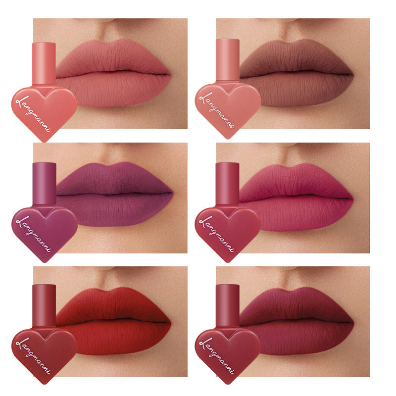 Matte 12-color Heart-shaped Matte Velvet Lip Gloss Set