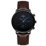 Leather Belt Two Eye Ultra-thin Quartz Men's Watch