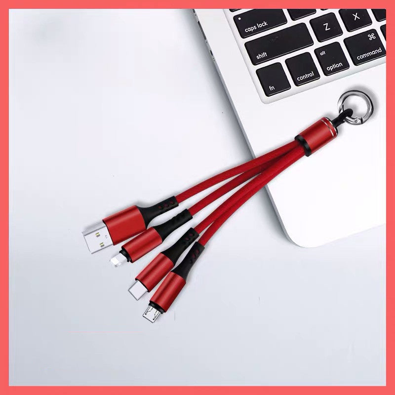 Weave a Drag Three Data Cable Android Three in One USB Data Cable Gift