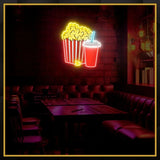 Pop Corn & Drink UV Neon Sign