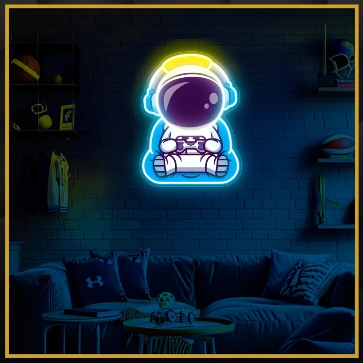 Astronaut Gaming UV Neon Sign