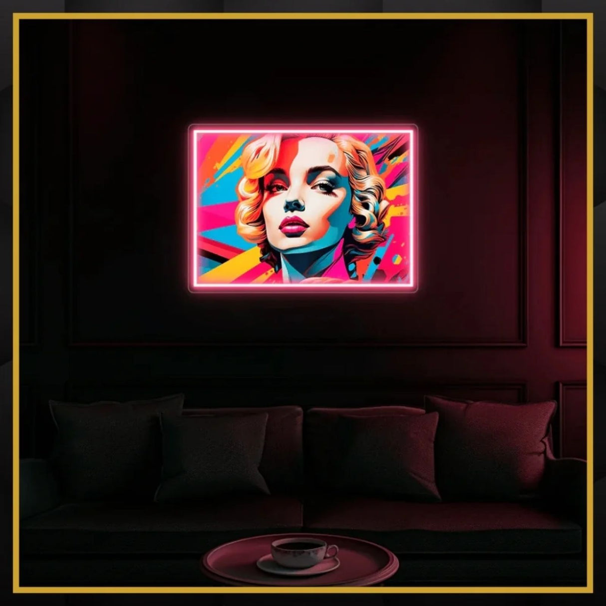 Retro Art Woman UV Neon Sign