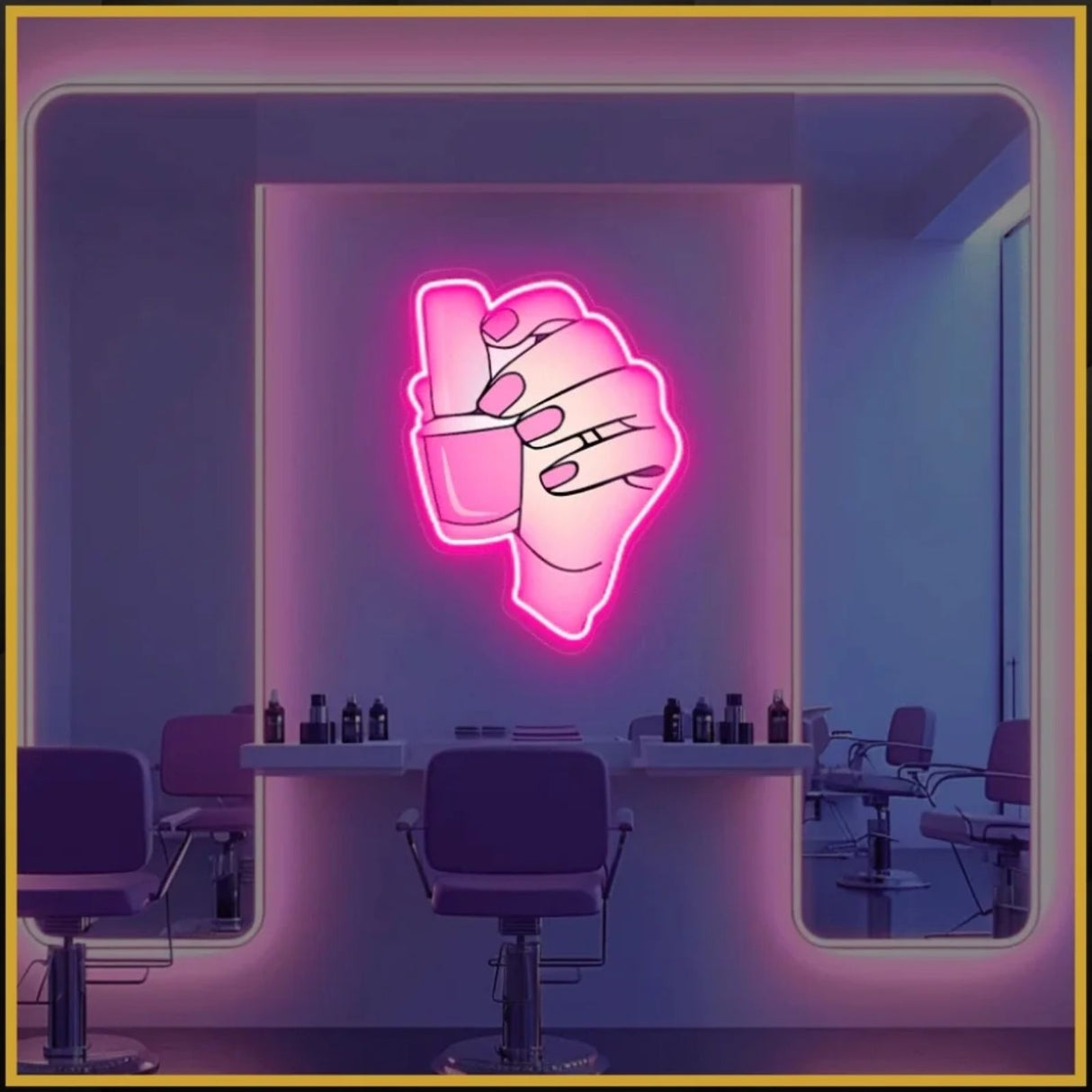 Nail Polish Hand UV Neon Sign