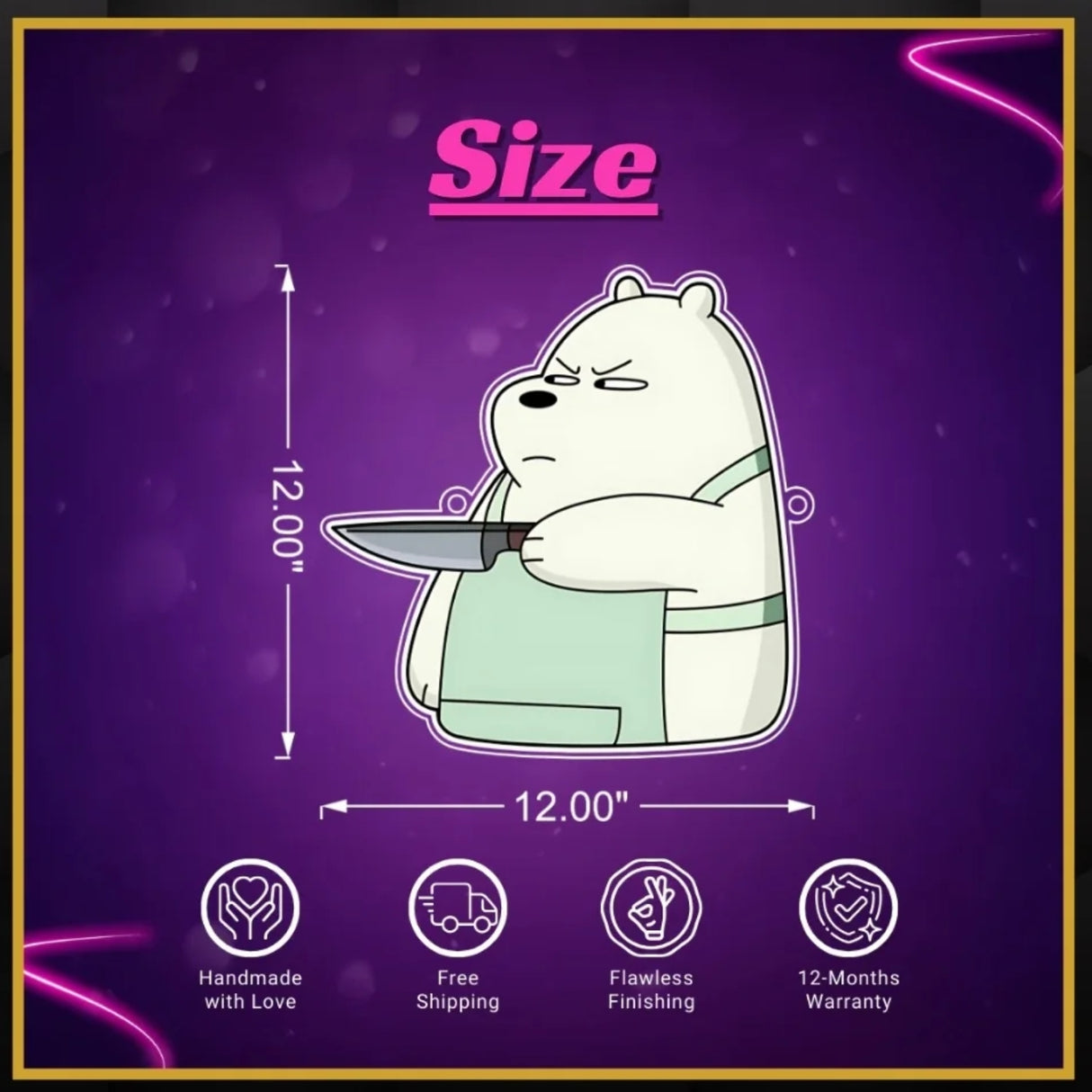 Ice Bear UV Neon Sign