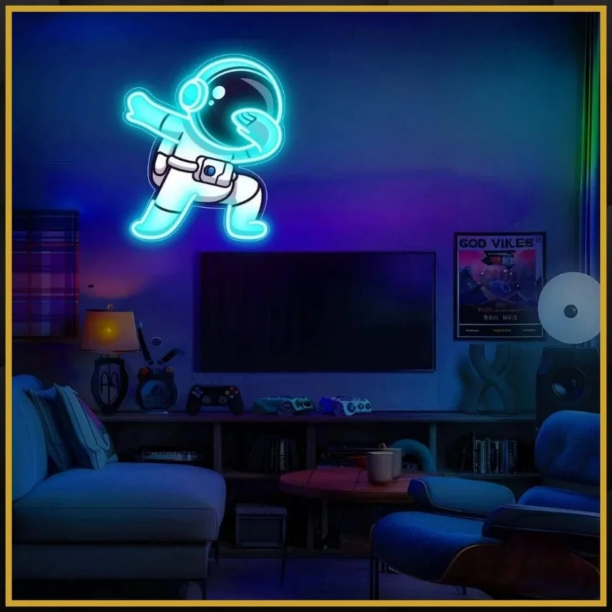 Astronaut Dabbing UV Neon Sign