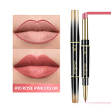 2-in-1 Matte Waterproof Non-Stick Lipstick Pencil