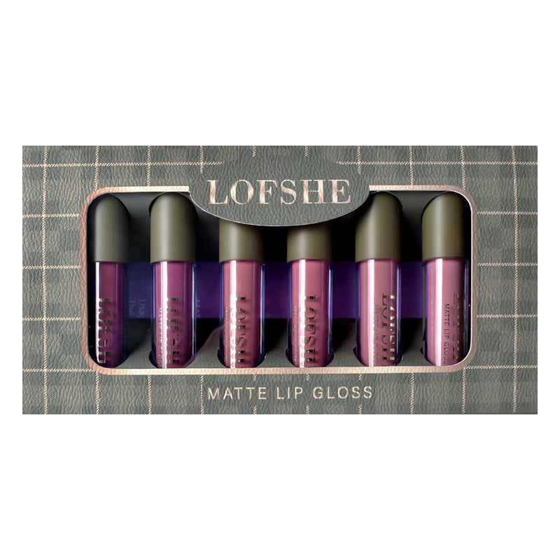 6 Colors Nonstick Cup Earth Matte Lipstick Lipstick Glaze