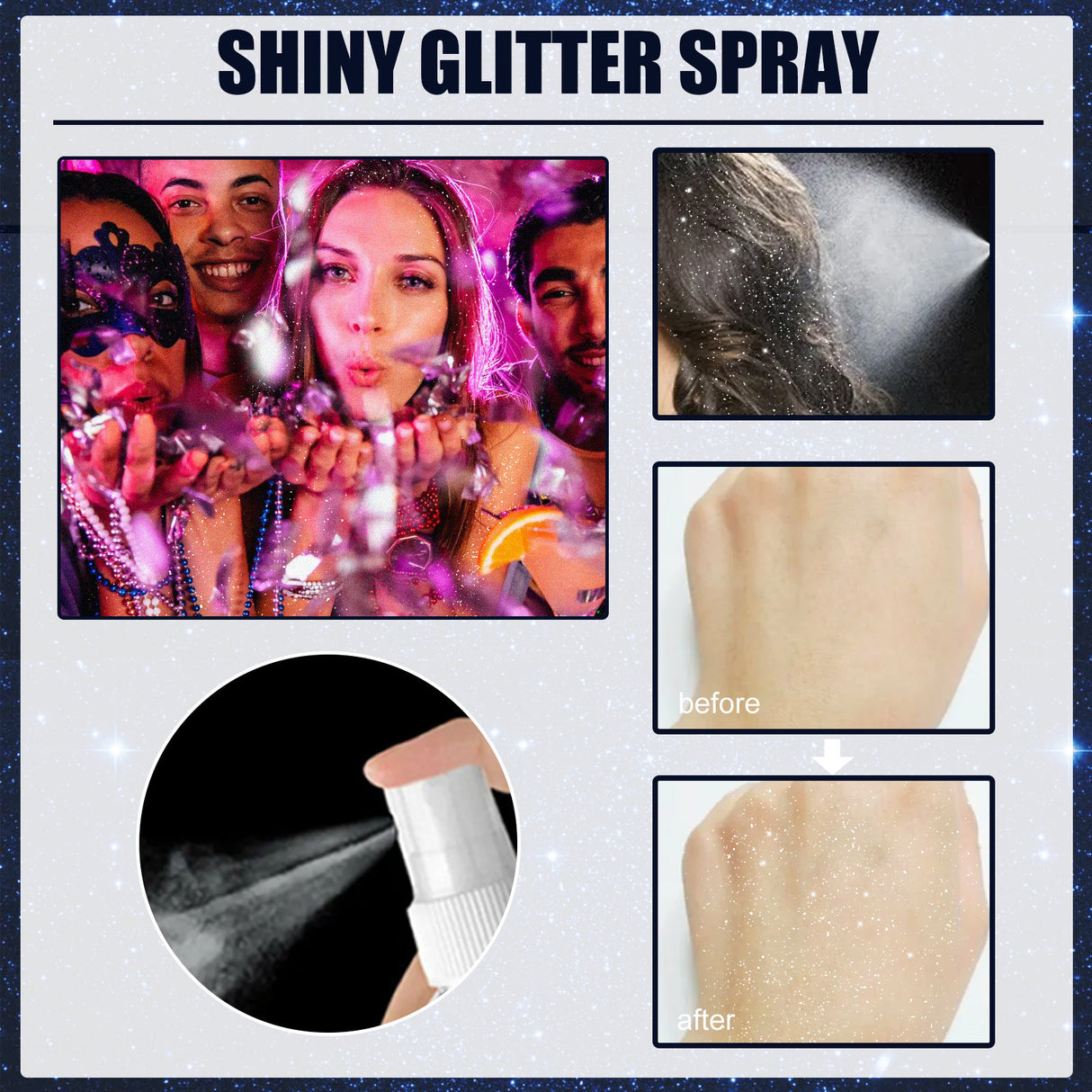 Nightclub Party Glitter Halloween Glitter Spray