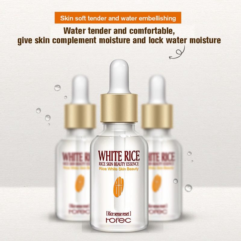 HOREC White Rice Whitening Serum Face Moisturizing Cream Anti Wrinkle Anti Aging Face Fine Lines Acne Treatment Skin Care 15ml