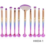 The Shell Makeup Brush Set - Purple bristles