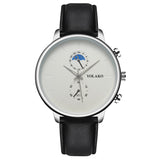 Leather Belt Two Eye Ultra-thin Quartz Men's Watch