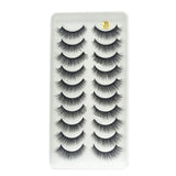 3D117 Ten Pairs Of False Eyelashes Eye Tail Pull Long Light