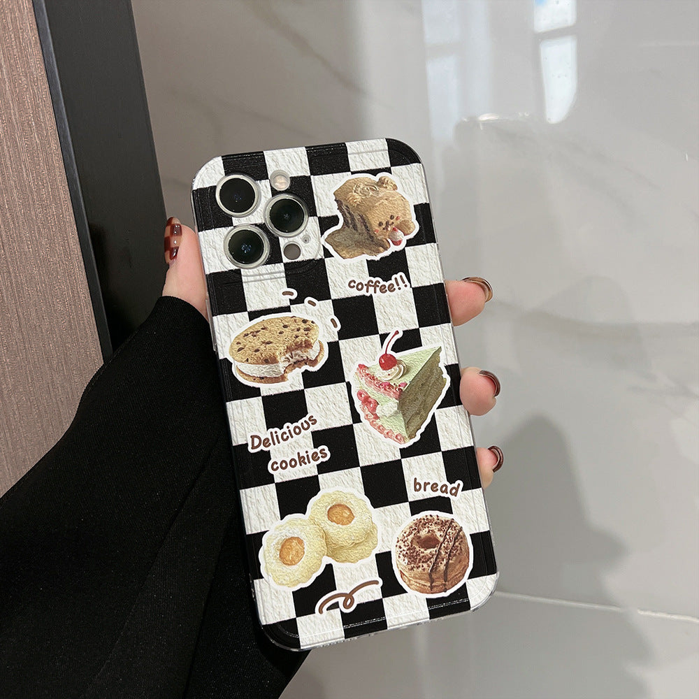 Bread Checkerboard Silicone Phone Case Cover