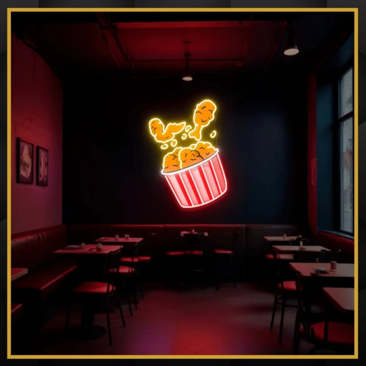 Fried Chicken UV Neon Sign