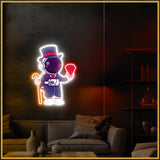 Astronaut Holding Gem UV Neon Sign