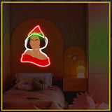 Woman With Funky Hat UV Neon Sign