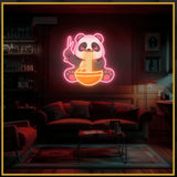 Panda Eating Ramen UV Neon Sign