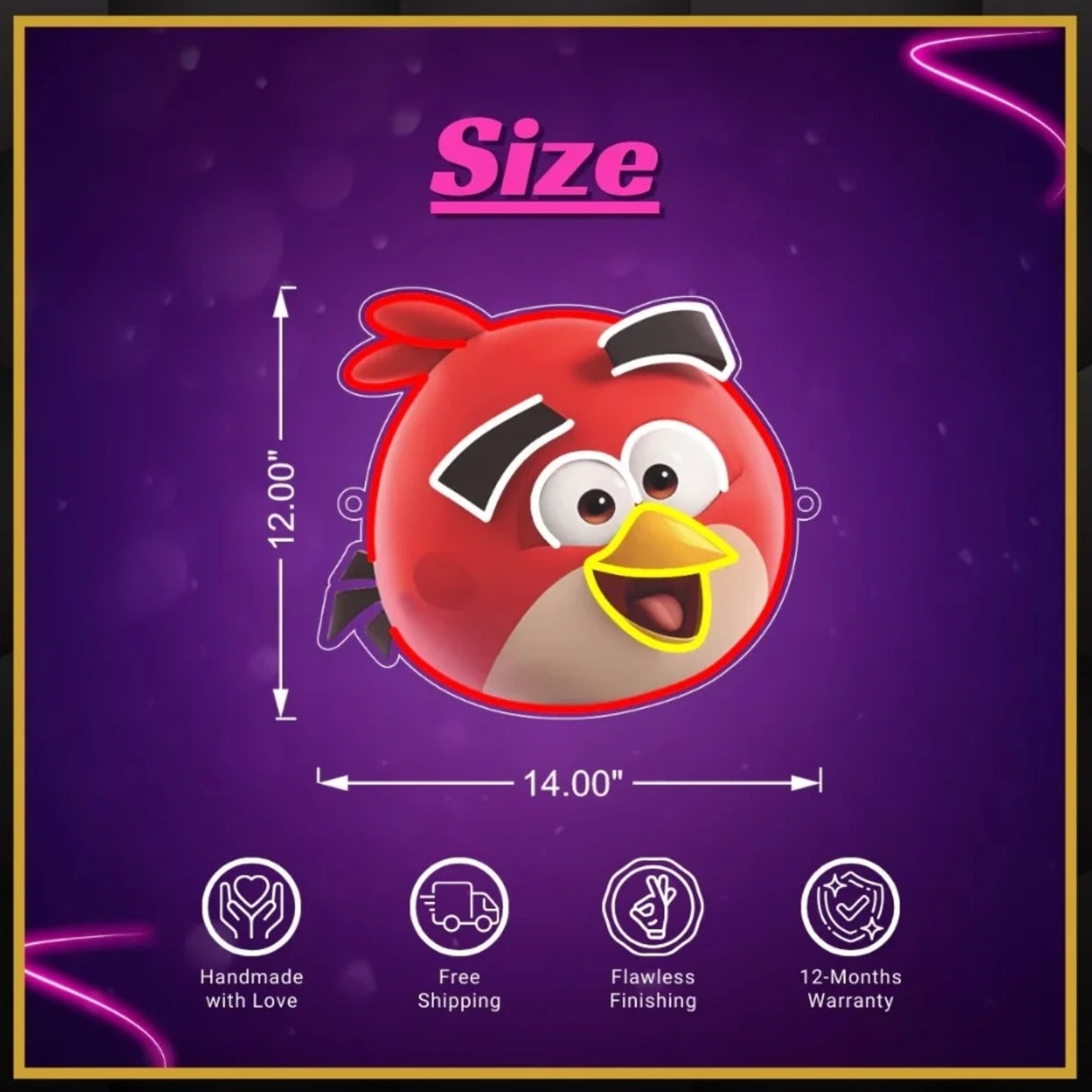 Angry Bird UV Neon Sign