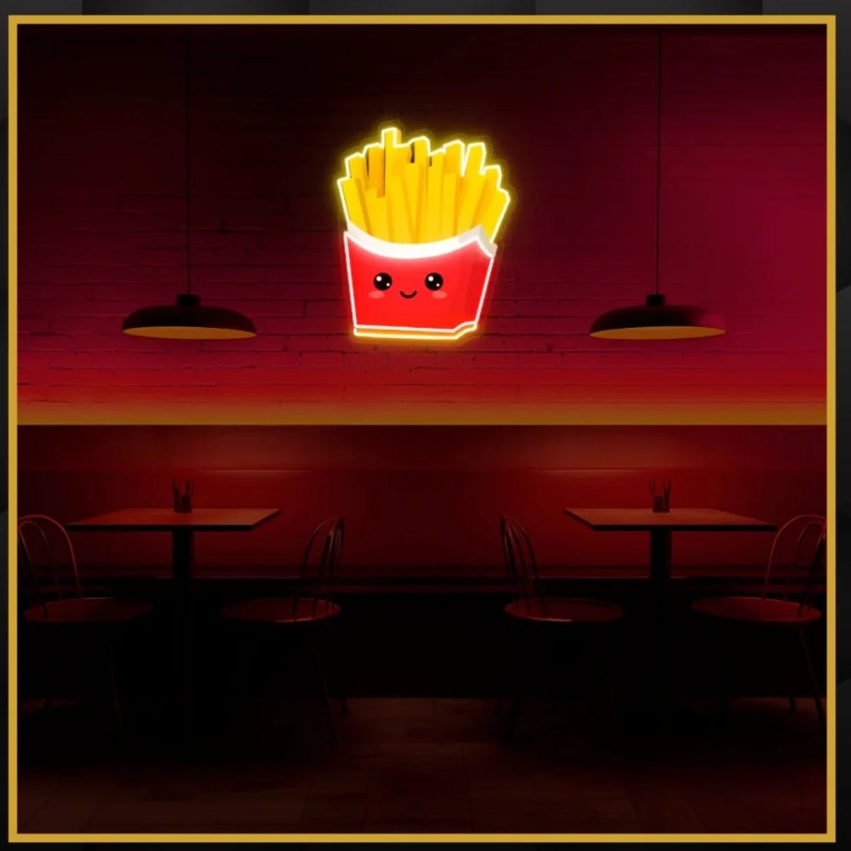 Fries UV Neon Sign