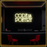 Code Is Poetry Neon Sign