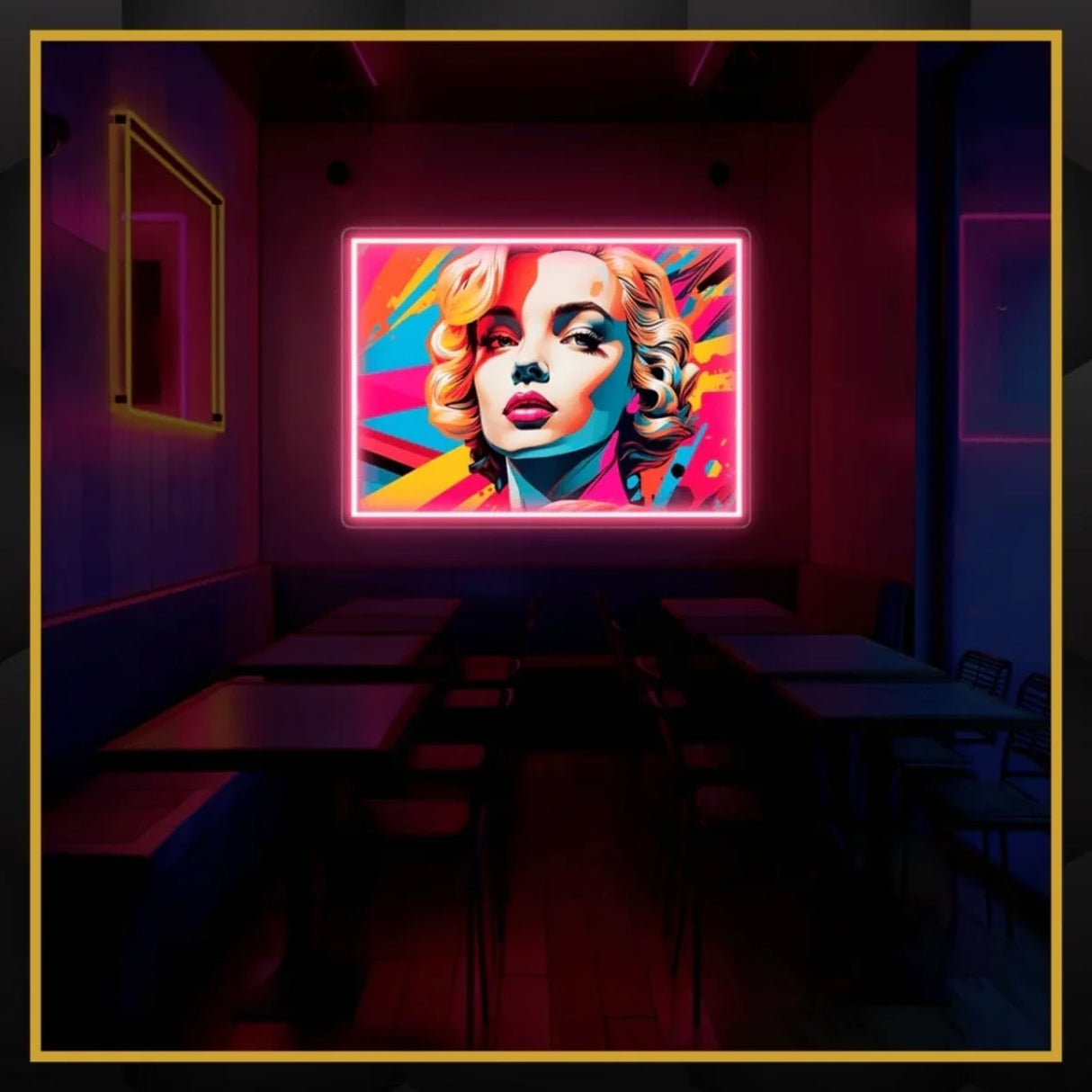 Retro Art Woman UV Neon Sign