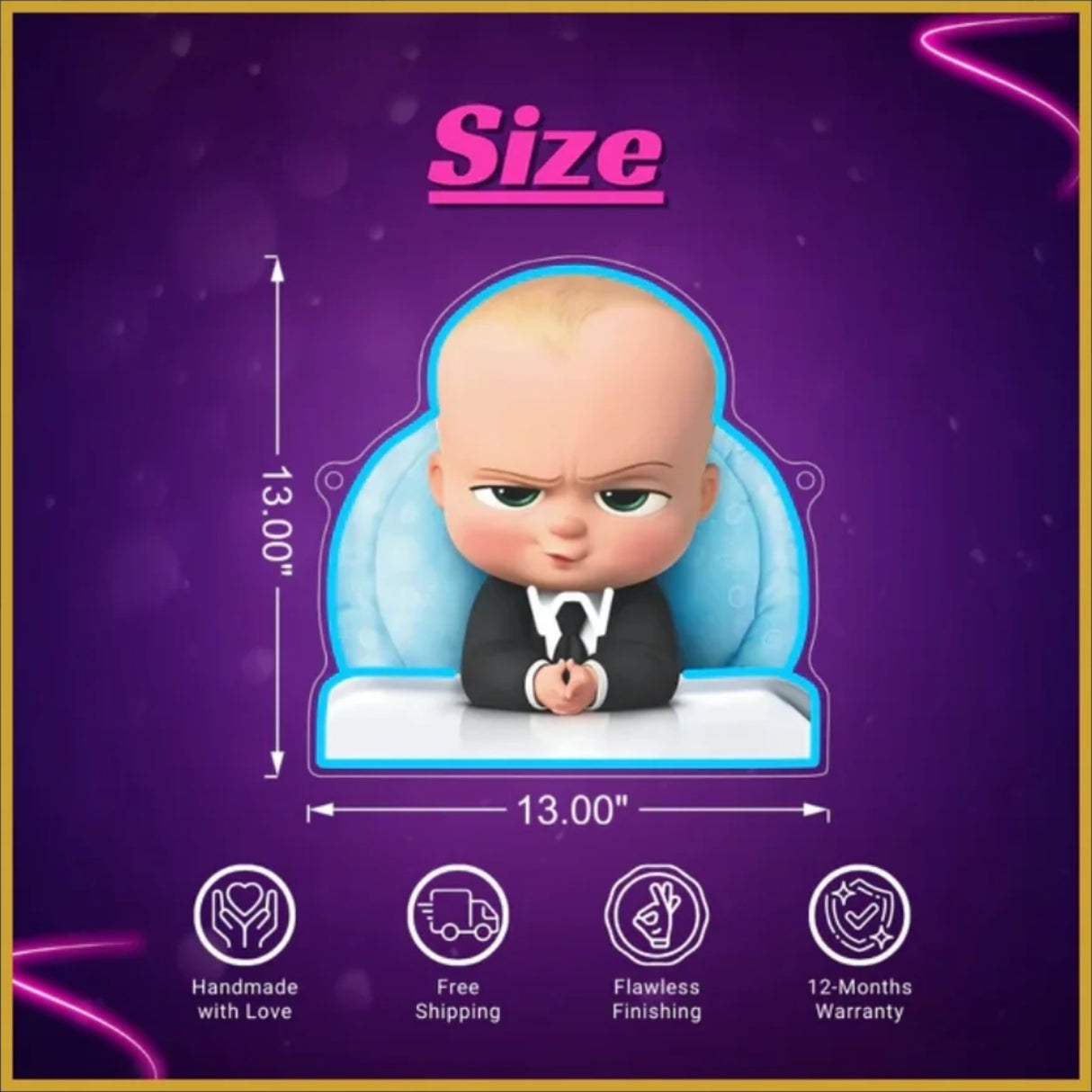 Boss Baby UV Neon Sign