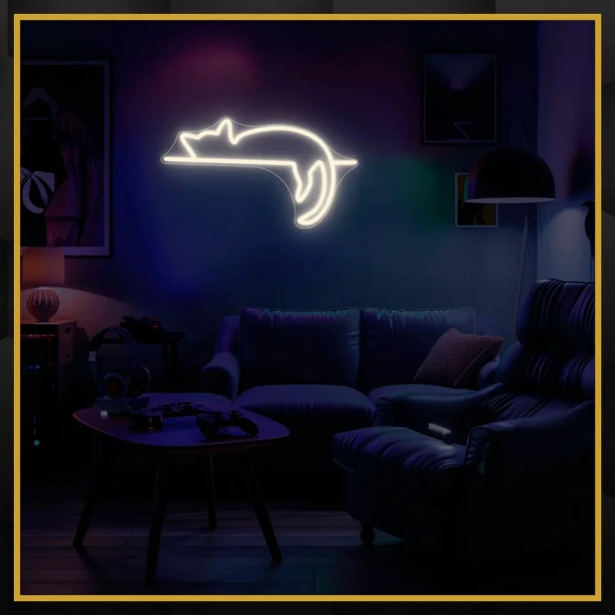 Cat Lying Neon Sign