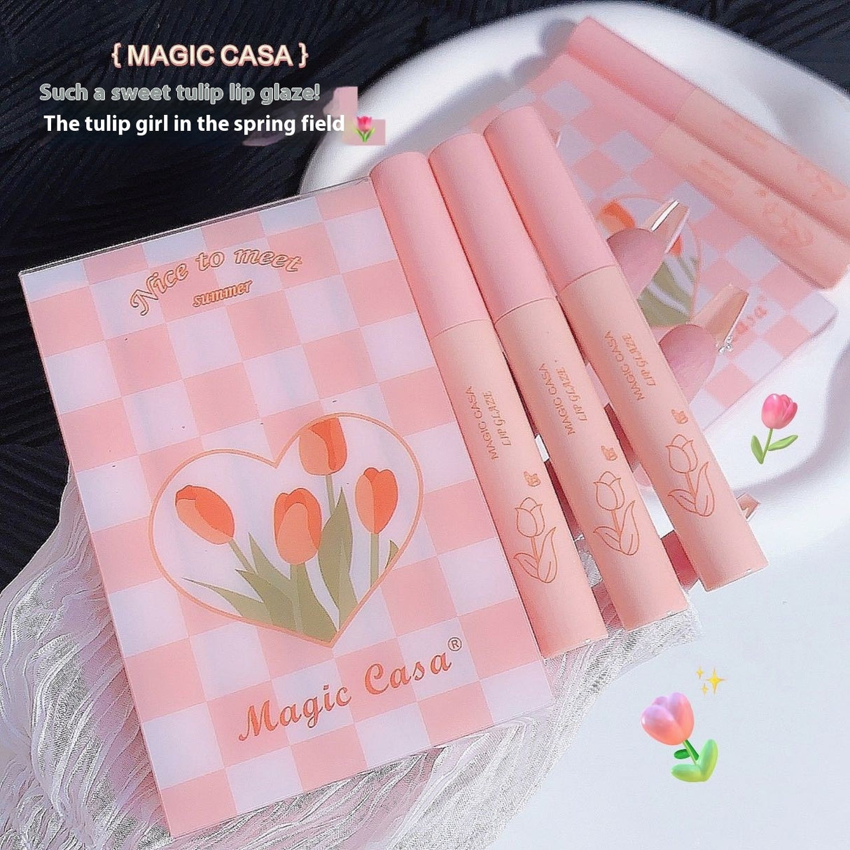 Tulip Lip Glaze Set Lipstick Matte No Stain On Cup